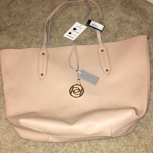 NWT Bebe 2in1 rev blush/grey tote bag/crossbody